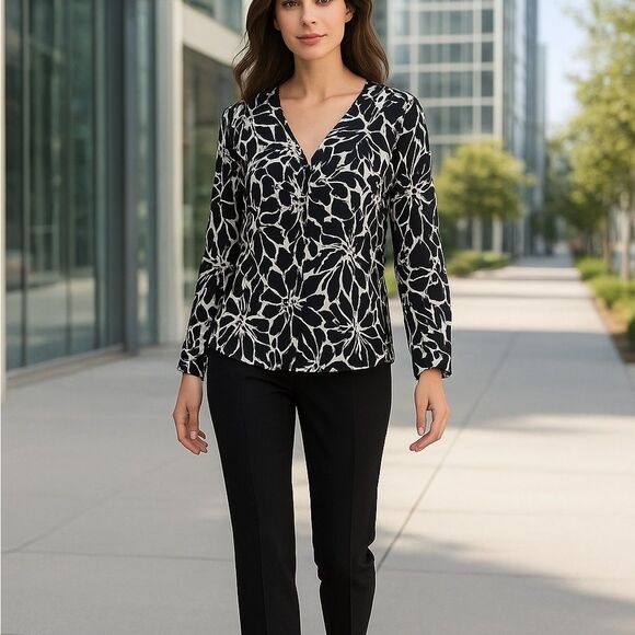 Diane Von Furstenberg Floral Relaxed Silk Top - Picture 1 of 7